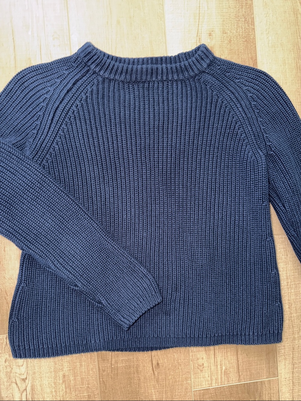 Quince Women’s Organic Cotton Fisherman Crew Neck Sweater-Navy-Med